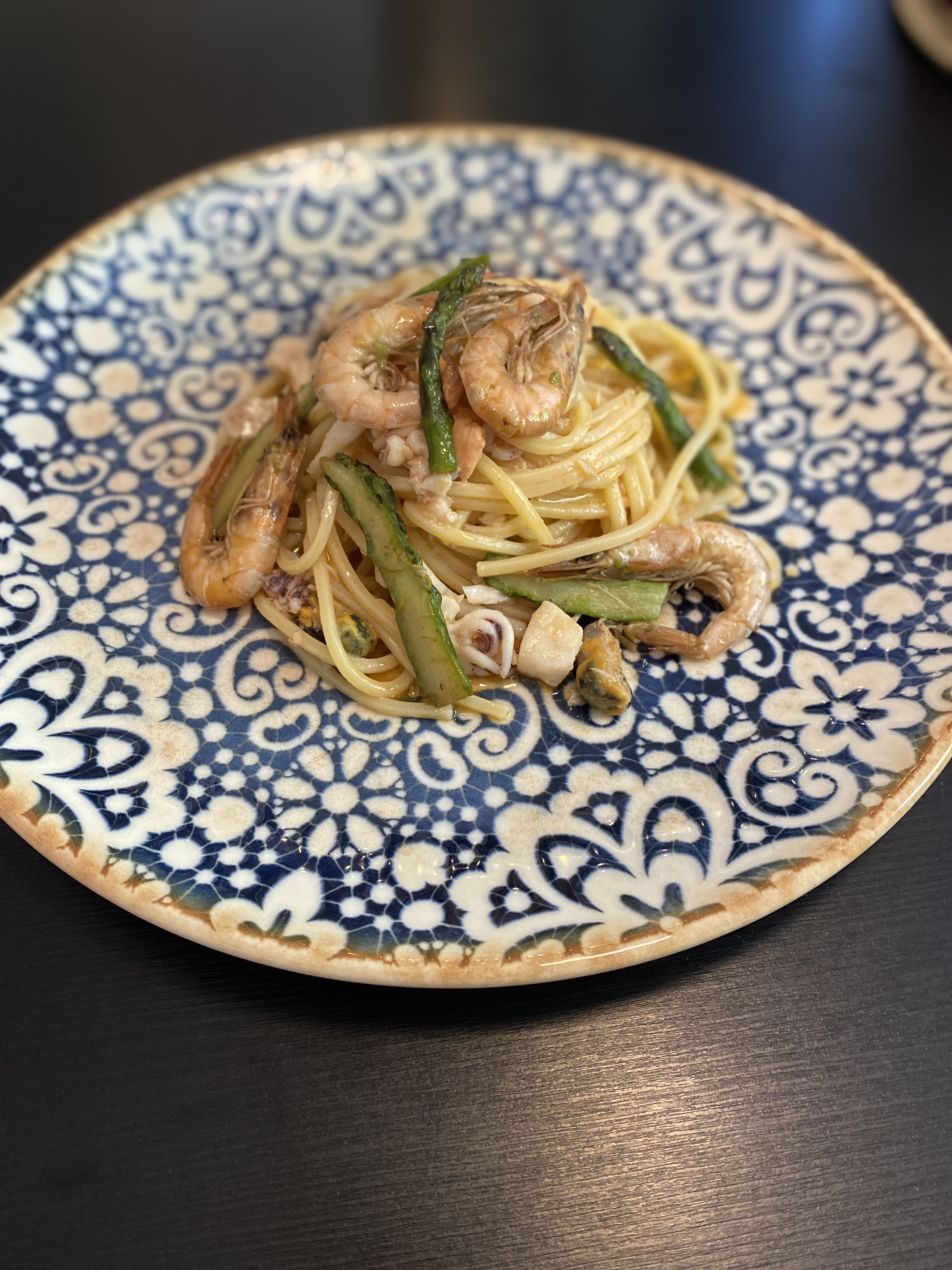 Mazzancolle e asparagi